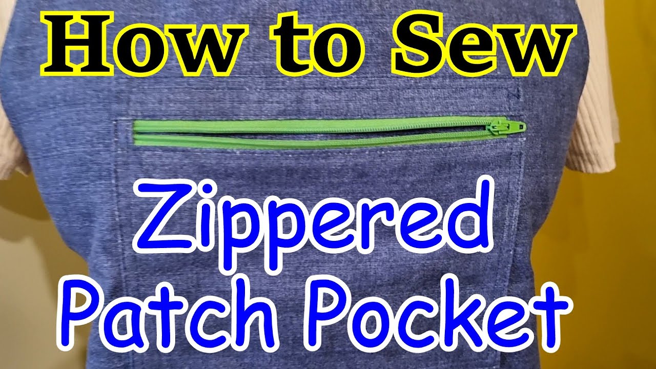 How to sew a zippered patch pocket on a market apron or any garment