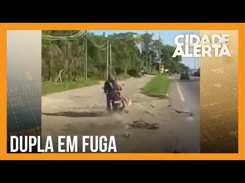 MOTOQUEIROS EM FUGA SÃO PERSEGUIDOS PELA POLÍCIA RODOVIÁRIA FEDERAL