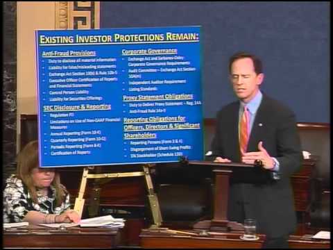 Sen. Toomey urges passage of JOBS Act in Senate floor speech