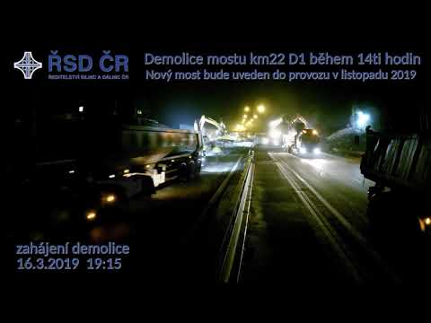 ŘSD ČR - D1 - Demolice mostu u Mirošovic km 22
