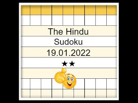 🔊How to Solve The Hindu Sudoku 2 Star | Step by Step Solution | 19.01.2022| Difficulty Level  ★★