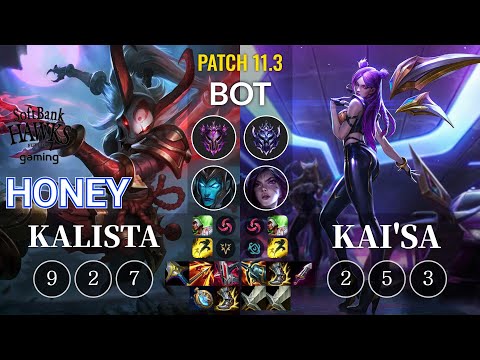 SHG Honey Kalista vs Kai'Sa Bot - KR Patch 11.3