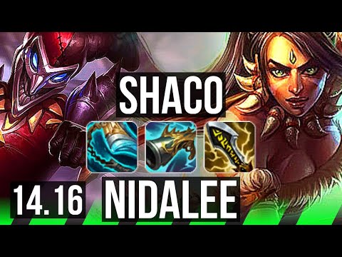 SHACO vs NIDALEE (JGL) | 14/2/8, Legendary | EUW Diamond | 14.16