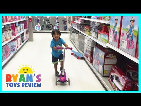 Disney Cars Lightning McQueen Scooter Shopping Trip with Ryan ToysReview Video