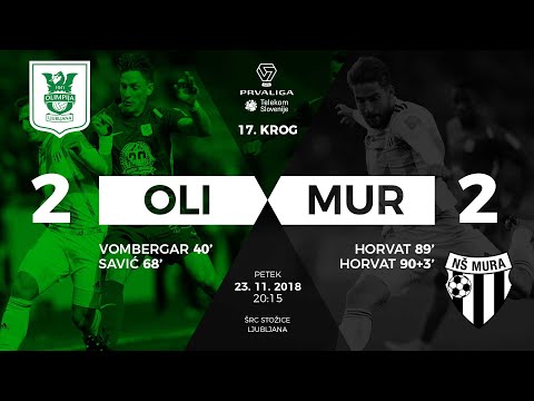 17.krog: Olimpija - Mura 2:2 ; Prva liga Telekom Slovenije 2018/2019
