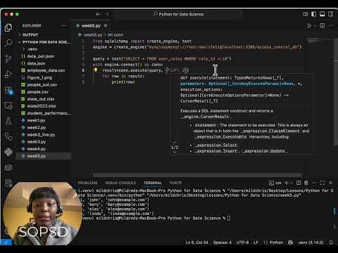 Week 5 Lesson1 Connecting To Database Python Sqlalchemy Orm