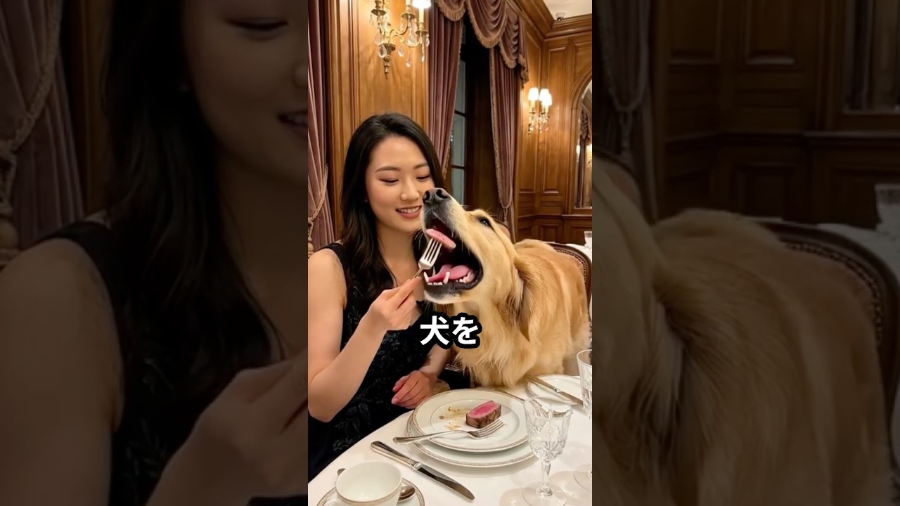 高級フレンチと3匹の犬