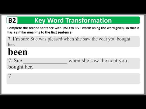 Lesson 4 Key Word Transformation