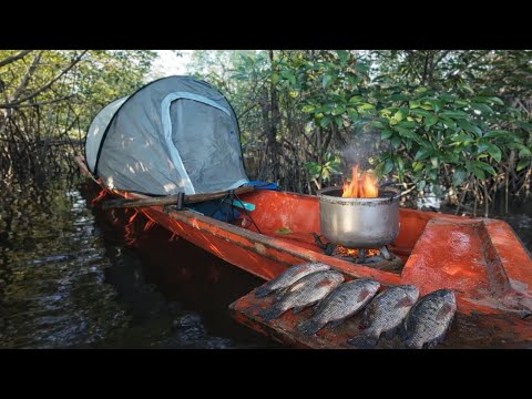 Cozy Paddle Boat Camping & Fishing – Massive Catch Overnight