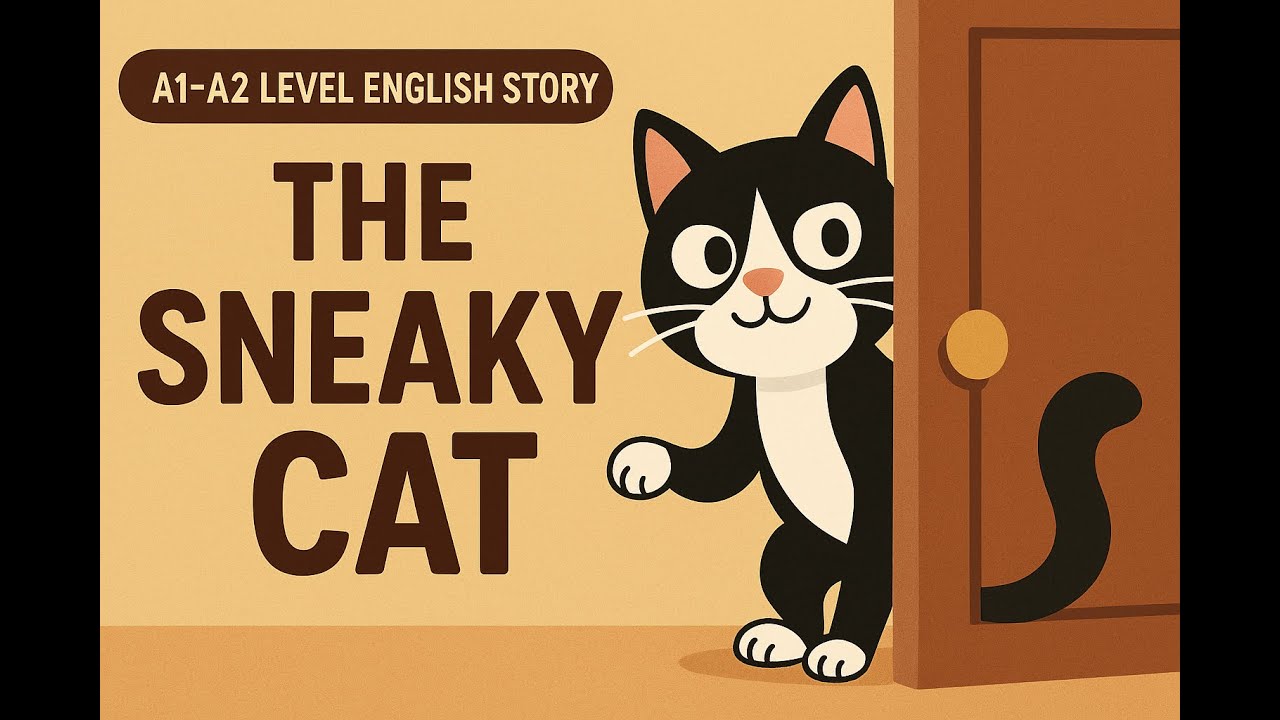 🐾 The Sneaky Cat | A1–A2 Level English Story