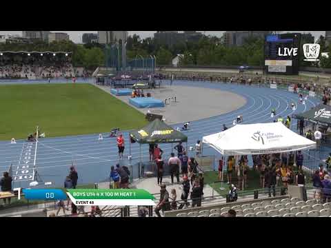 Boys U14 4 x 100m Heat 1 - 2018 SUBWAY State Relay Championships // LAVicTV