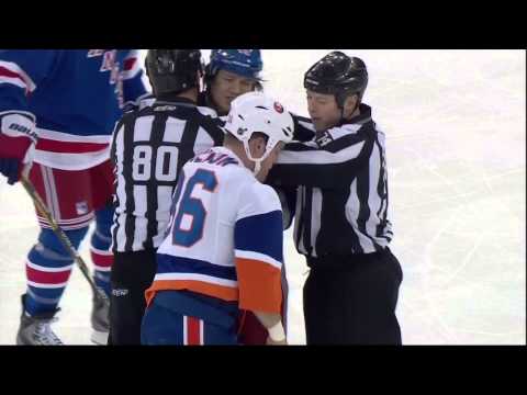Eric Bolton vs Arron Asham fight Feb 14 2013 NY Islander vs NY Rangers NHL Hockey