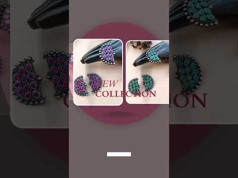 Silver Look Like Black Polish Ring-Earring Combo .