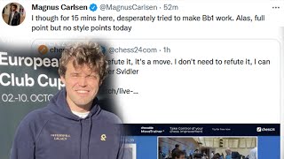 Magnus Carlsen TWEETS About THAT MOVE in European Club Cup 2022