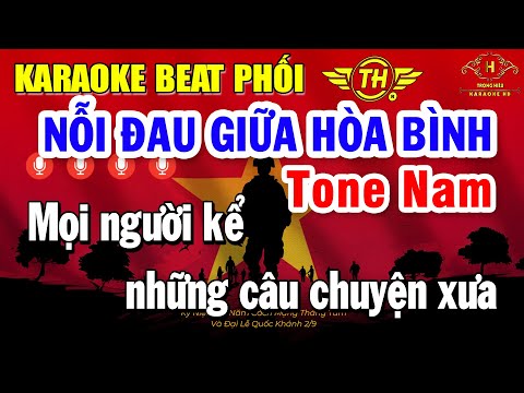 Nỗi Đau Giữa Hoà Bình Karaoke Tone Nam ( Dm ) Beat Phối Chuyên Nghiệp | Trọng Hiếu