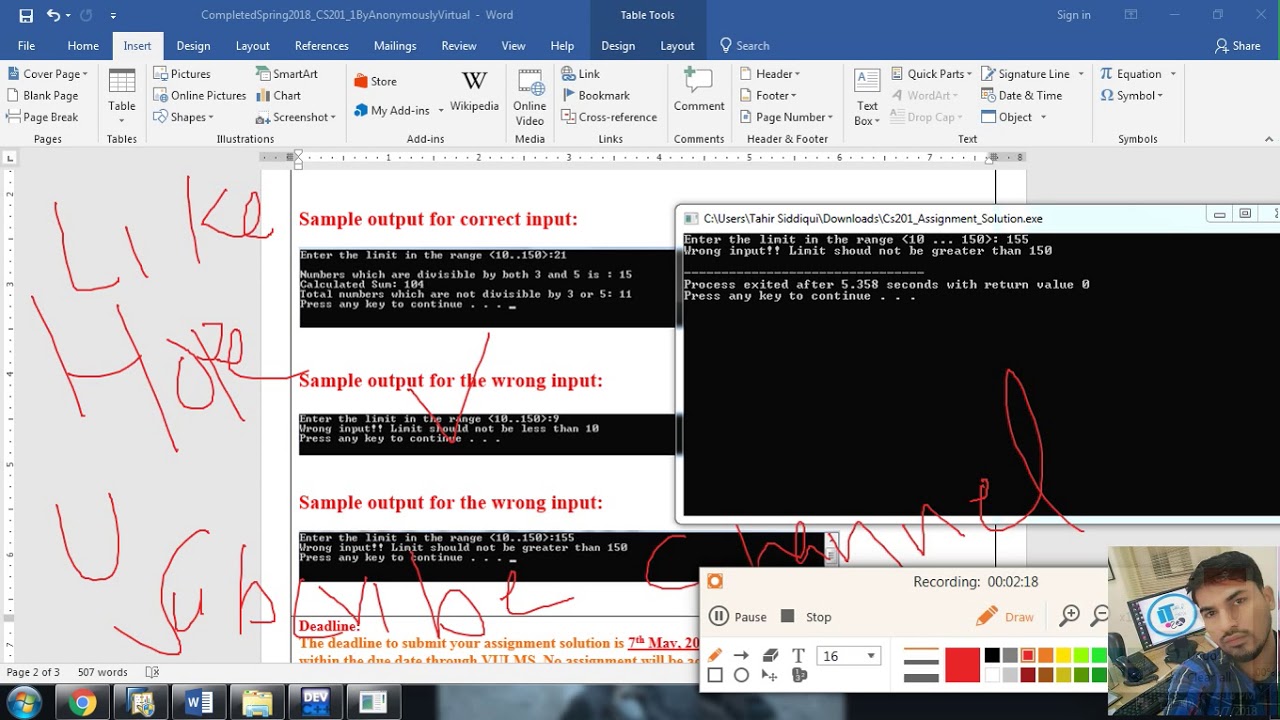 CS401 Assignment#1 Solution Spring 2018