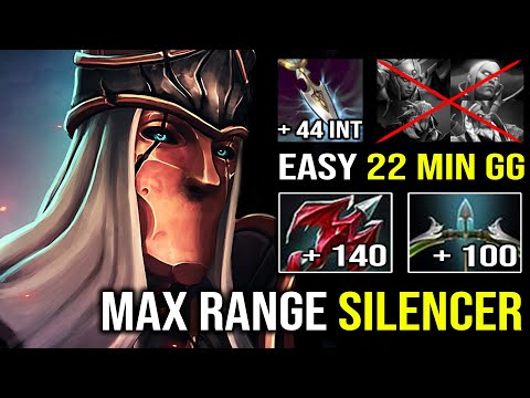 Amazing Offlane Silencer Guide +44 INT Pure DPS Glaives EZ 22Min GG with Max Attack Range Dota 2