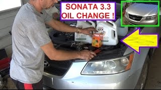 Hyundai Sonata 3.3 V6 Oil Change 2006 2007 2008 2009 2010