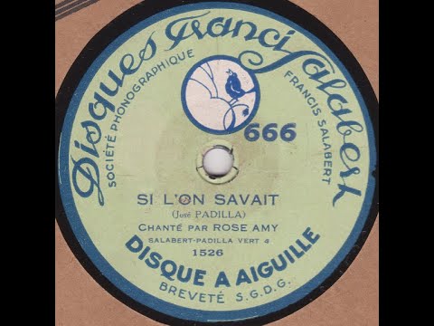 Rose Amy  " si l'on savait  "  1927
