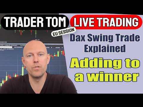 Trader Tom Live Trading - Adding to a winning trade