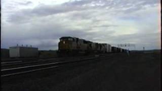 preview picture of video 'Trackside: Tie Siding, WY, August, 1992'