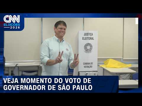 Governador de São Paulo, Tarcísio de Freitas vota em São Paulo | CNN ELEIÇÕES