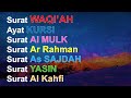 Surat Al WAQIAH Merdu Ayat Kursi Surat Al MULK Ar Rahman As SAJDAH YASIN Al Kahfi