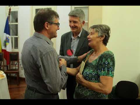 Exposição de 100 anos de Alberto Ruschel...presença de familiares...