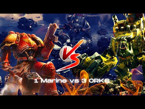 Black Templar 1 vs 3  ORC -  Warhammer 40K Dawn Of War 3  - No Limid Mod - Last Soldier