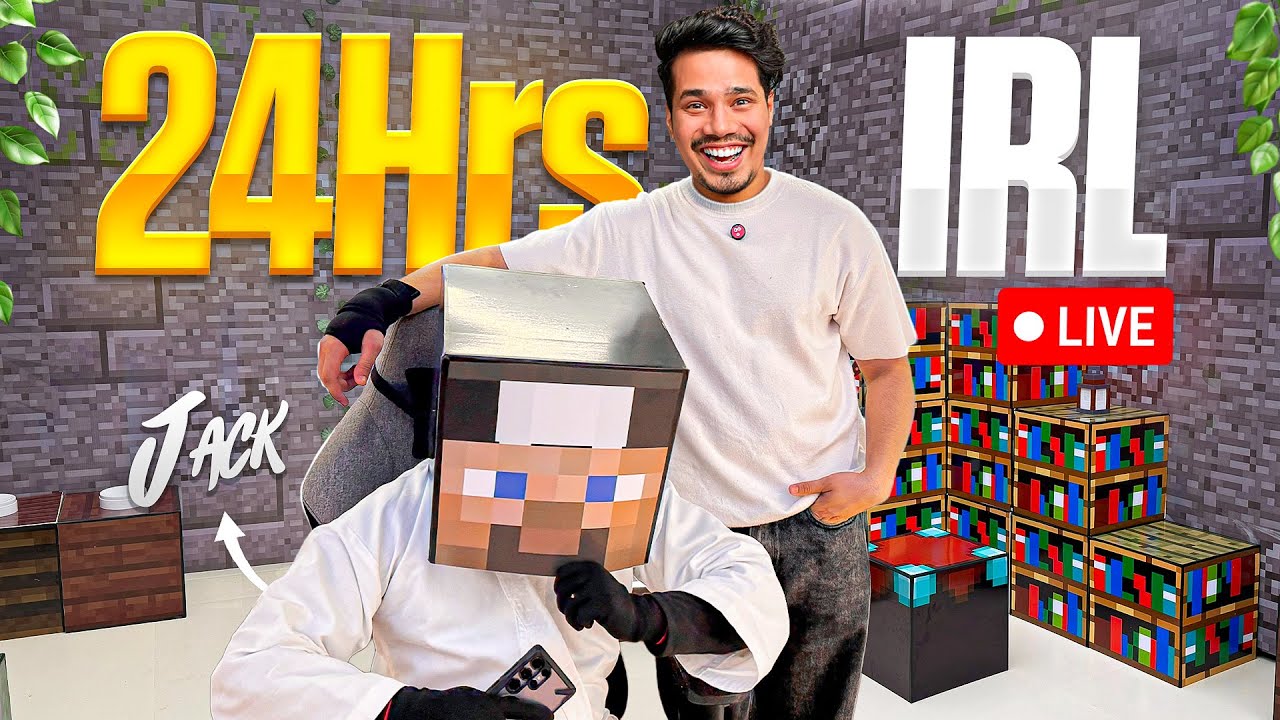 24Hrs IRL MINECRAFT HARDCORE STREAM 😱 | GAMERFLEET