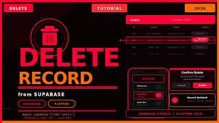 Flutter Delete Record from Supabase Database | How to Delete Data from Supabase in Flutter
