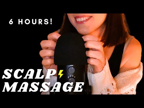ASMR - 6 HOURS FAST AGGRESSIVE SCALP SCRATCHING MASSAGE | mic scratching foam cover | No Talking