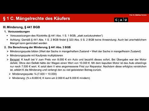 Examenskurs Schuldrecht BT – Folge 03 (KaufR: Minderung, Schadenserssatz, Gewährleistungsausschluss)