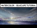 Watercolor Seascape for BEGINNERS ✶ Moon glow and reflection