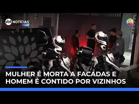 Homem mata mulher a facadas dentro de casa e depois fere três vizinhas | #SBTNotícias