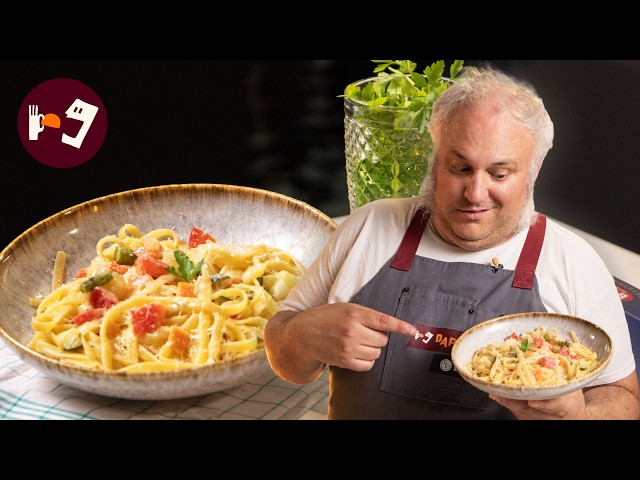 Fettuccine PRIMAVERA 🥦 Receta de pasta muy saludable, rápida, FÁCIL y económica