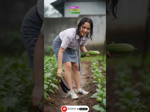 she took the vegetables without permission! heavy rain in village life #fyp #heavyrain #rainyday