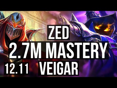ZED vs VEIGAR (MID) | 2.7M mastery, 11/2/6, 700+ games, Dominating | NA Diamond | 12.11