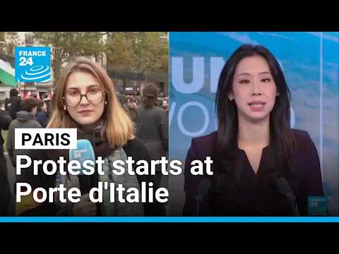Paris: Protest starts at Porte d'Italie, after last-minute change to the route