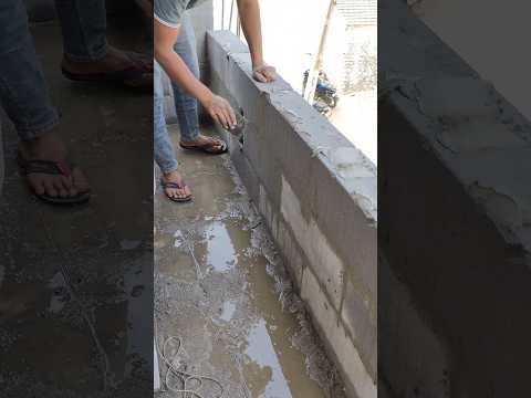 6 Inch AAC Block Installation With Waterproof Chemical | #shorts #construction