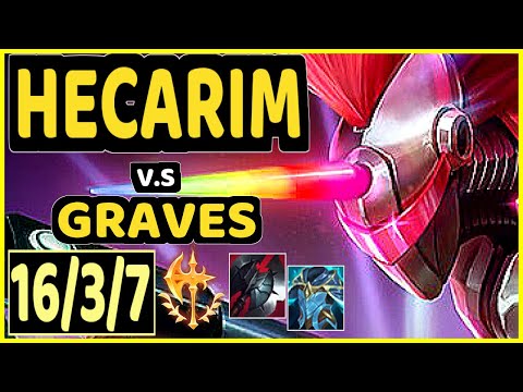 KIREI (HECARIM) vs GRAVES - 16/3/7 KDA JUNGLE GAMEPLAY - EUW Ranked GRANDMASTER