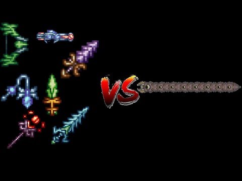 Terraria 1.3.5.3 - All Legendary Weapons Vs Eater Of Worlds