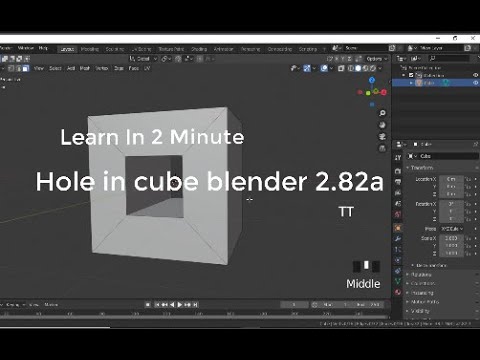 Hole in cube Blender 2.82a 2020