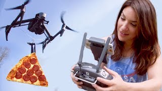 She Delivered 🍕Pizza with a Drone!