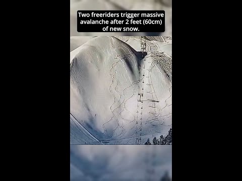 ⛔️⛷️ Two freeriders go against ski area orders and trigger massive avalanche that hits chairlift. 😬