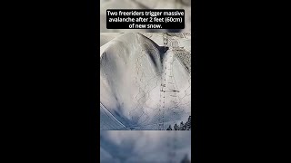 ⛔️⛷️ Two freeriders go against ski area orders and trigger massive avalanche that hits chairlift. 😬