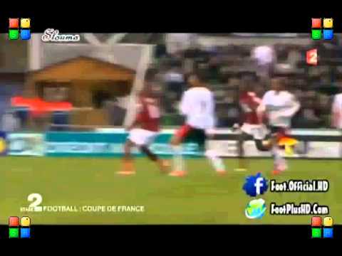 Golazo! Yeni Ngbakoto scores a backheel flick lob (Metz) v Nice
