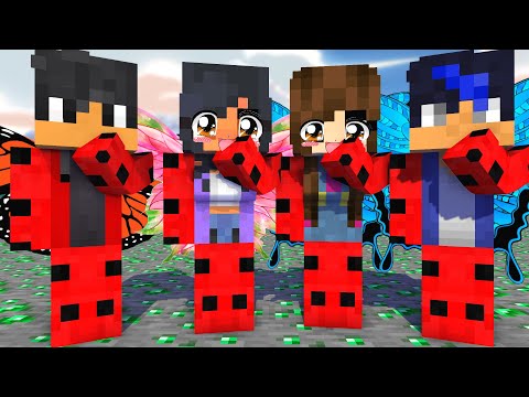 MONSTER SCHOOL:SKIRRI DANCE APHMAU LADY BUG BUTTERFLY SISTERS - MINECRAFT ANIMATION
