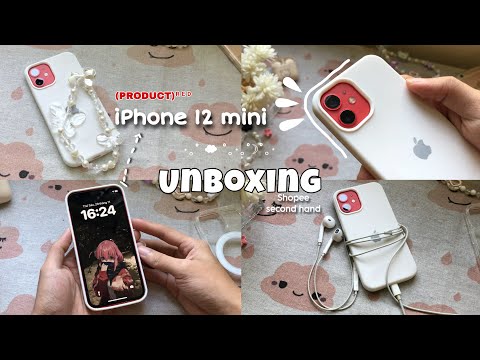 iPhone 12 mini 🍓 Unboxing 2hand | aesthetic + camera test, set up, phone case Shopee, accessories ✨