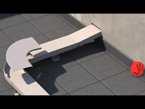 Mounting process of Unex insulating cable tray 66 on a flat roof